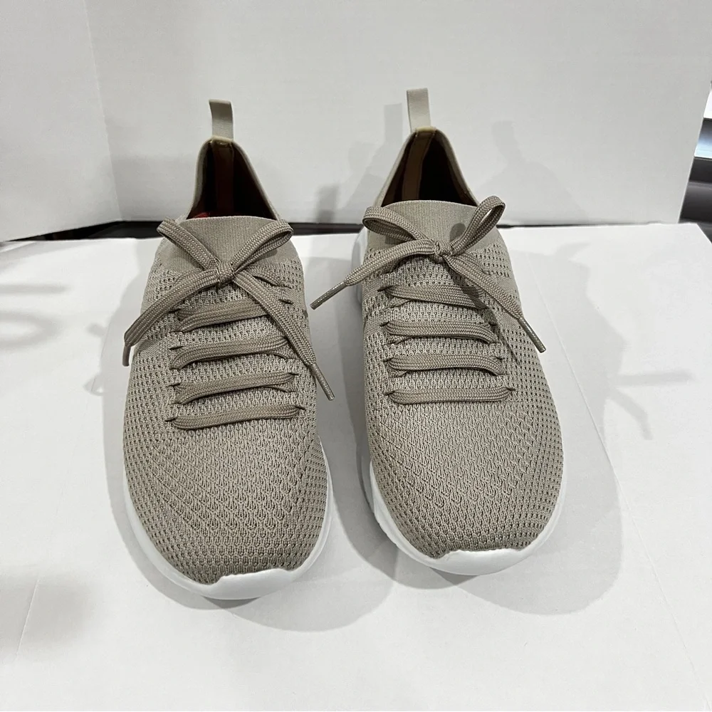 Sketchers Ultra Flex Slip On Light Beige Tan Knit Slip-On Size 10 Lightweight - Picture 3 of 10